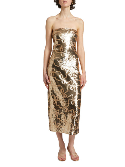 Stasia Sequin Bow Midi-Dress