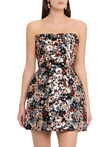 Maraya Strapless Floral Sequin Minidress
