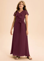 Cabernet A-Line with Pockets Chiffon Dress