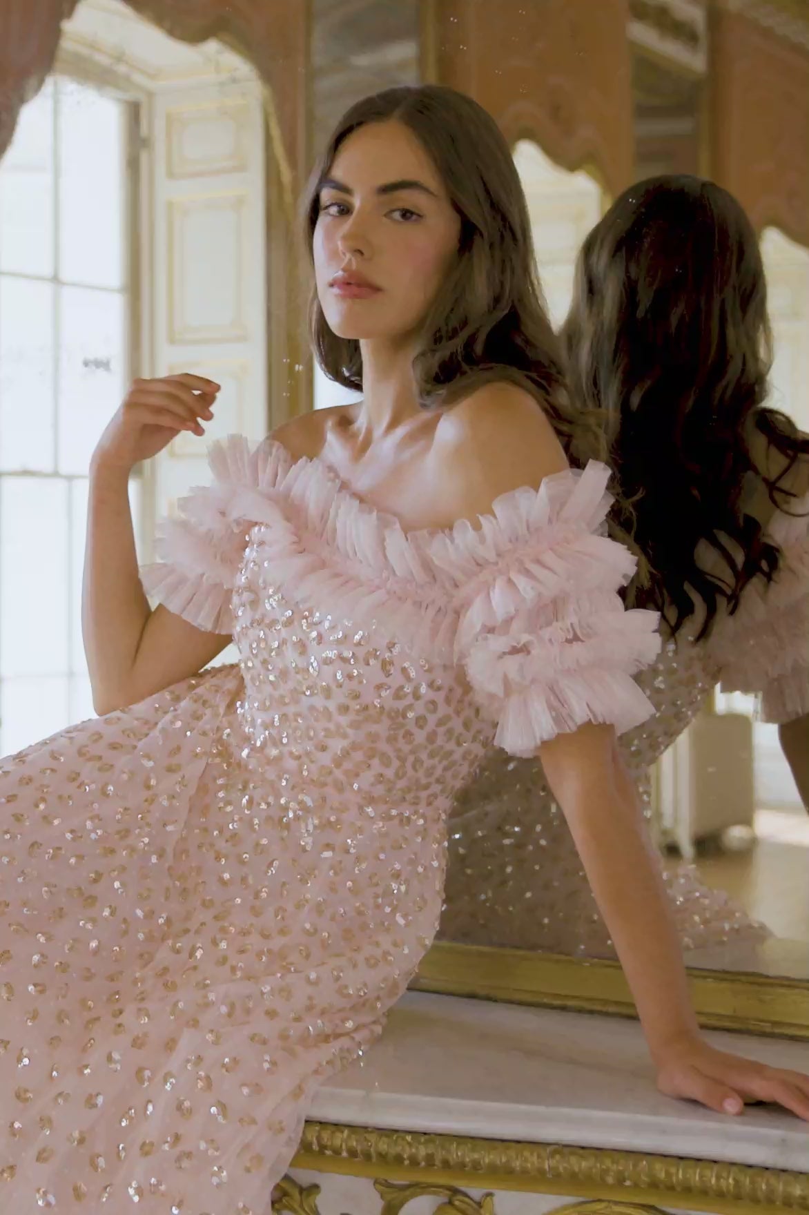 Autumn Leaves Off-Shoulder Ballerina Dress