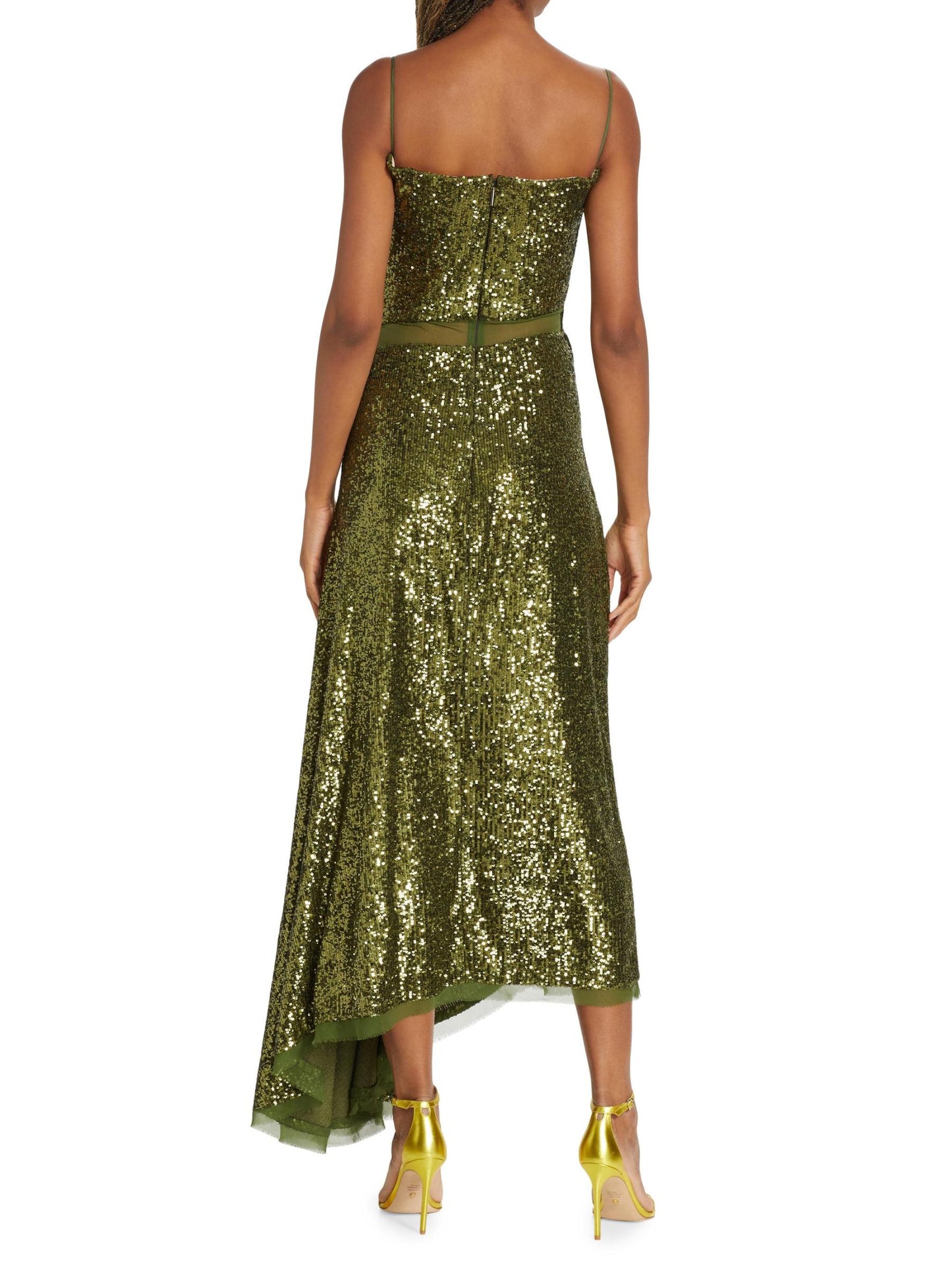 Asymetric Sequin & Chiffon Slipdress
