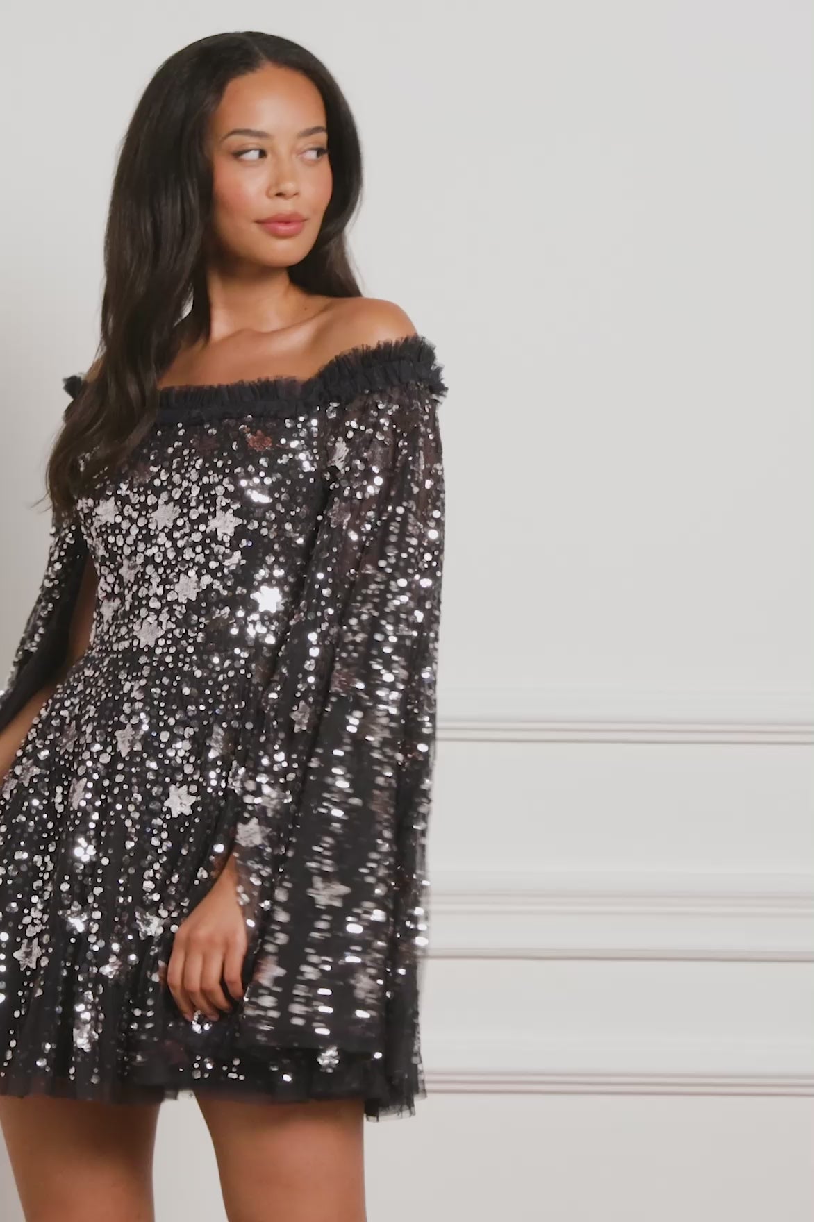 Shooting Stars Cape Micro Mini Dress