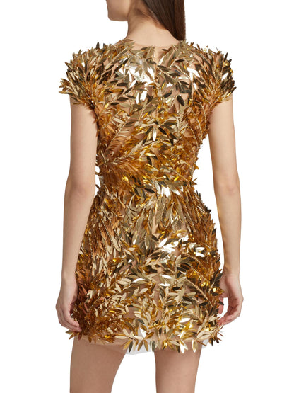 Sequin Feather Cocktail Dress