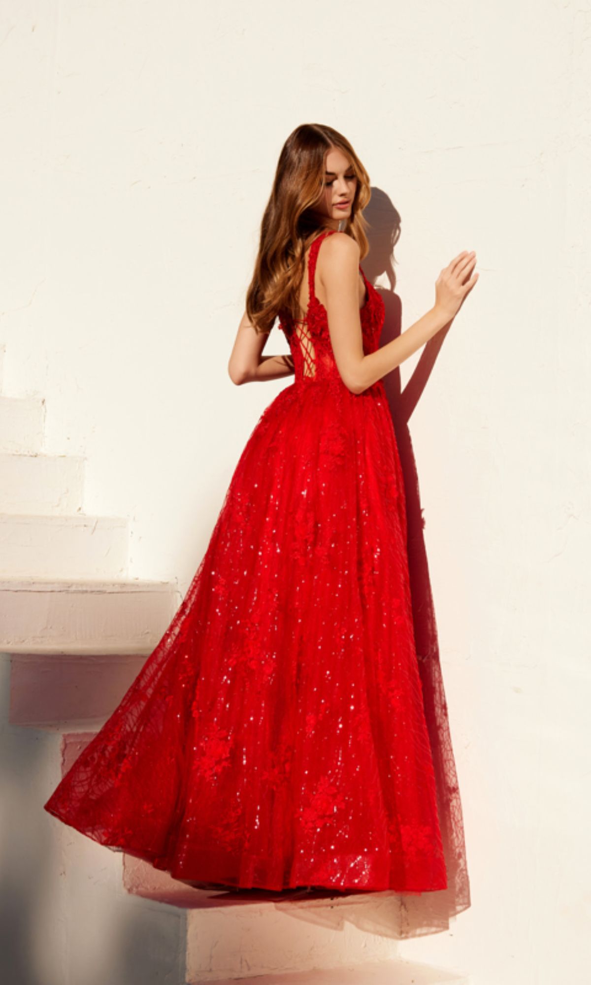 Long Sequin-Lace Prom Dress: Juliet JT2495A