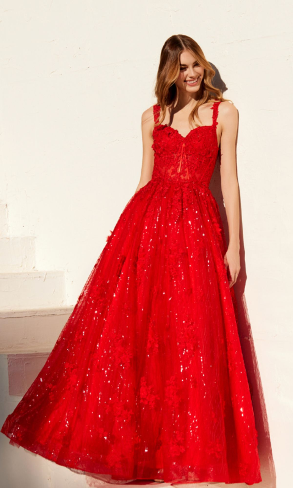 Long Sequin-Lace Prom Dress: Juliet JT2495A