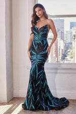 LaDivine - CD0199 - Strapless Sequin Mermaid Prom Dress
