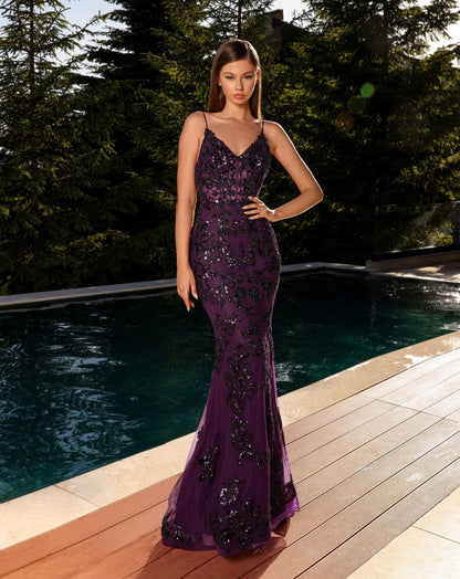 Nicoletta - NC2070 - Beaded Lace Fit-and-Flare Gown